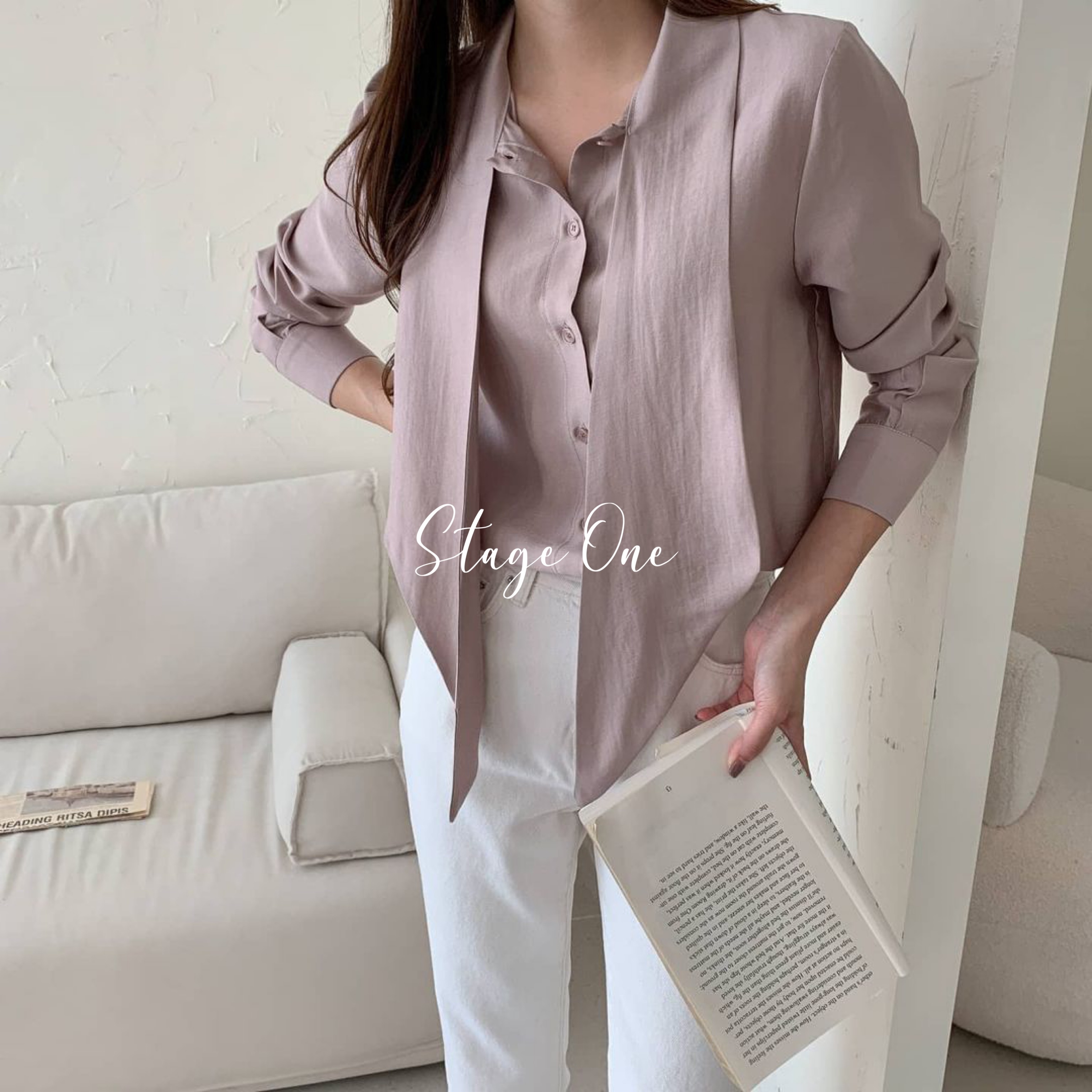 韓國製🇰🇷TP2204 氣質綁帶襯衫