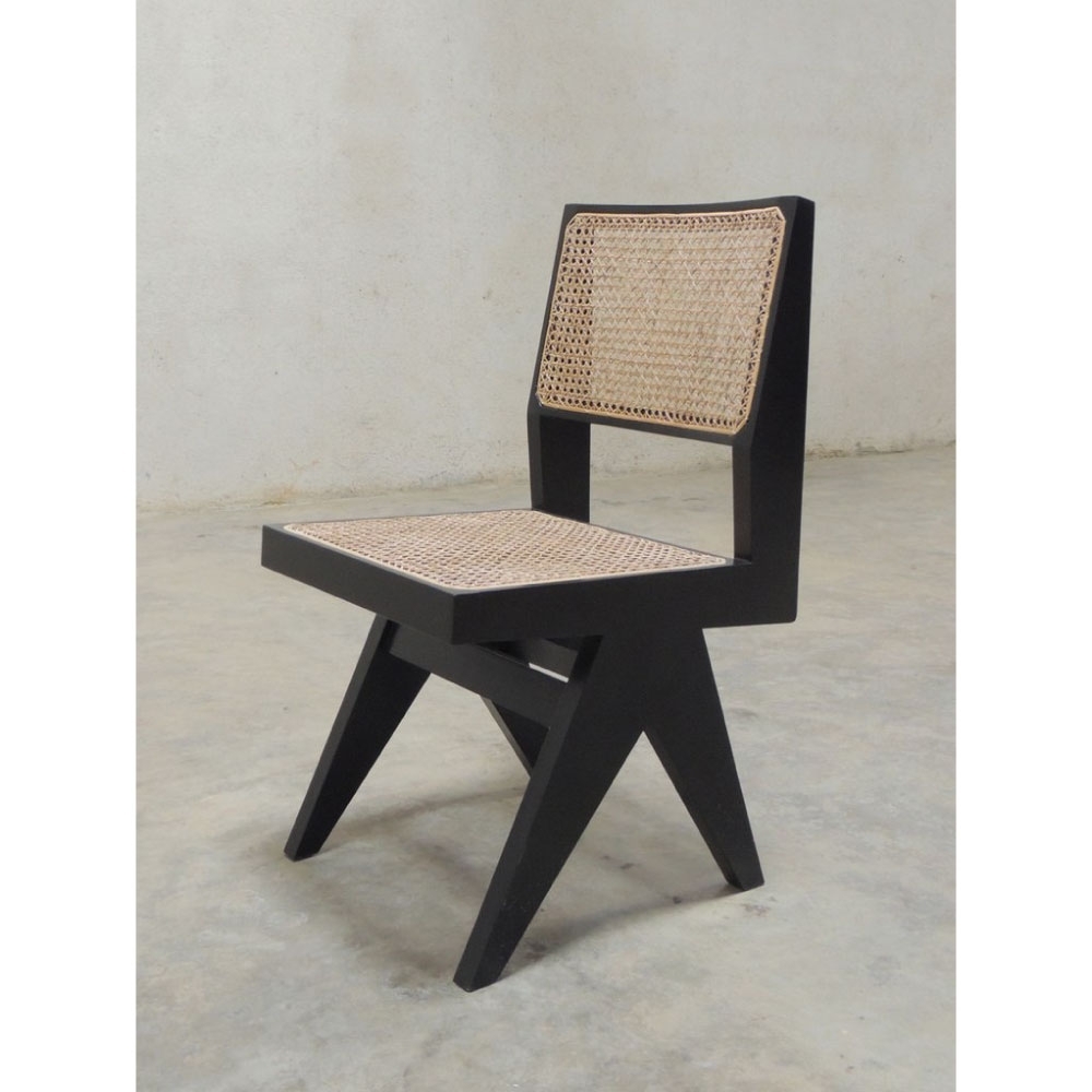 Pierre Jeanneret Armless Dining Chair 單椅 - 實木天然柚木染黑