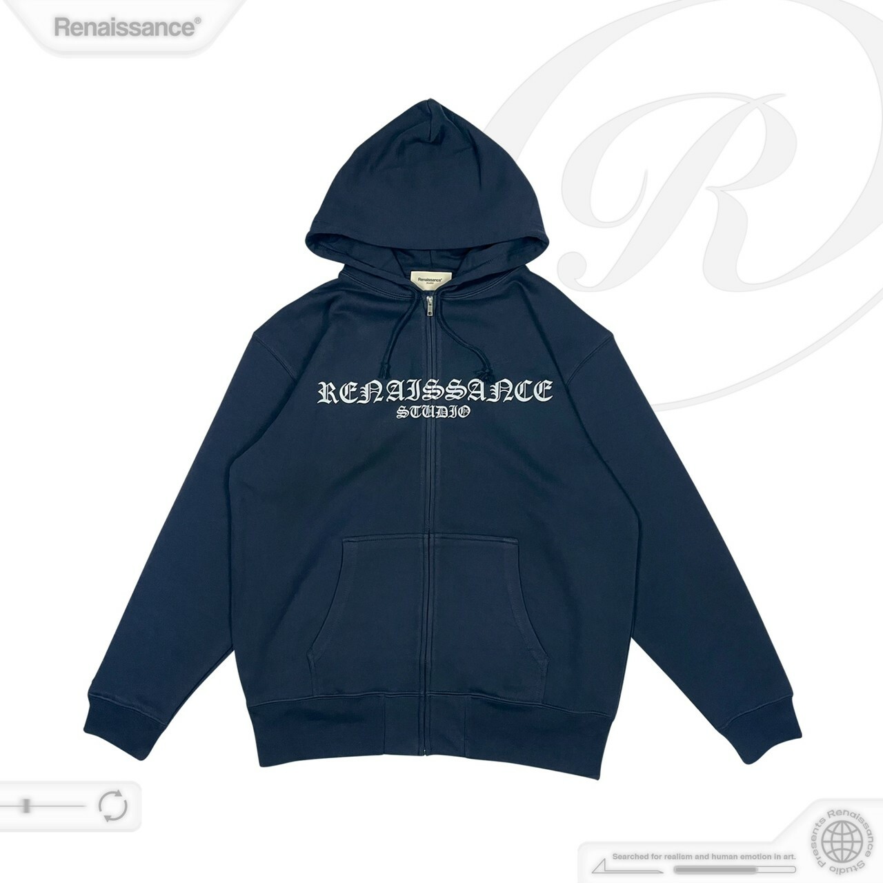 RENAISSANCE 新款 宗教油畫 歌德字體Logo 深藍 連帽外套 浪漫主義 “ Romanticism casual jacket “