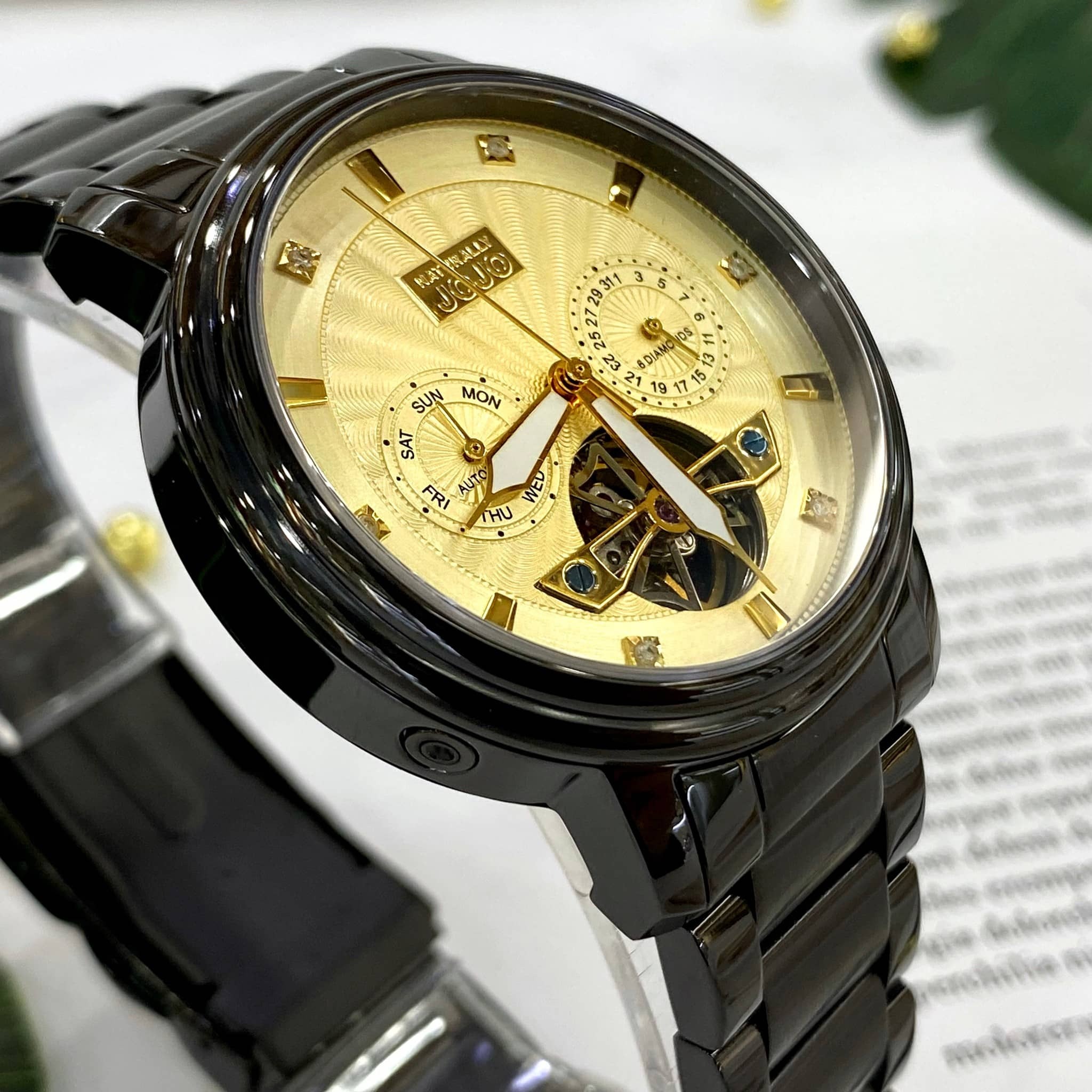 【NATURALLY JOJO】優雅迷人 晶鑽時尚 不鏽鋼 機械錶 JO96982-13K 40mm 現代鐘錶