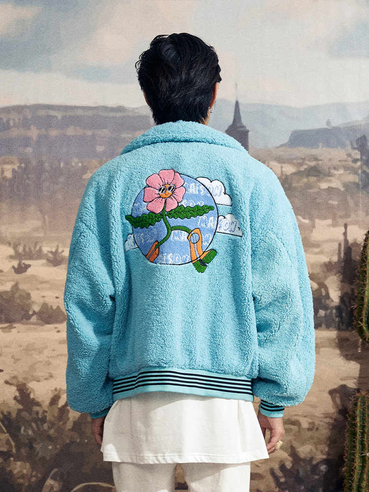 Maison Emerald 向日葵雲朵羊羔毛外套