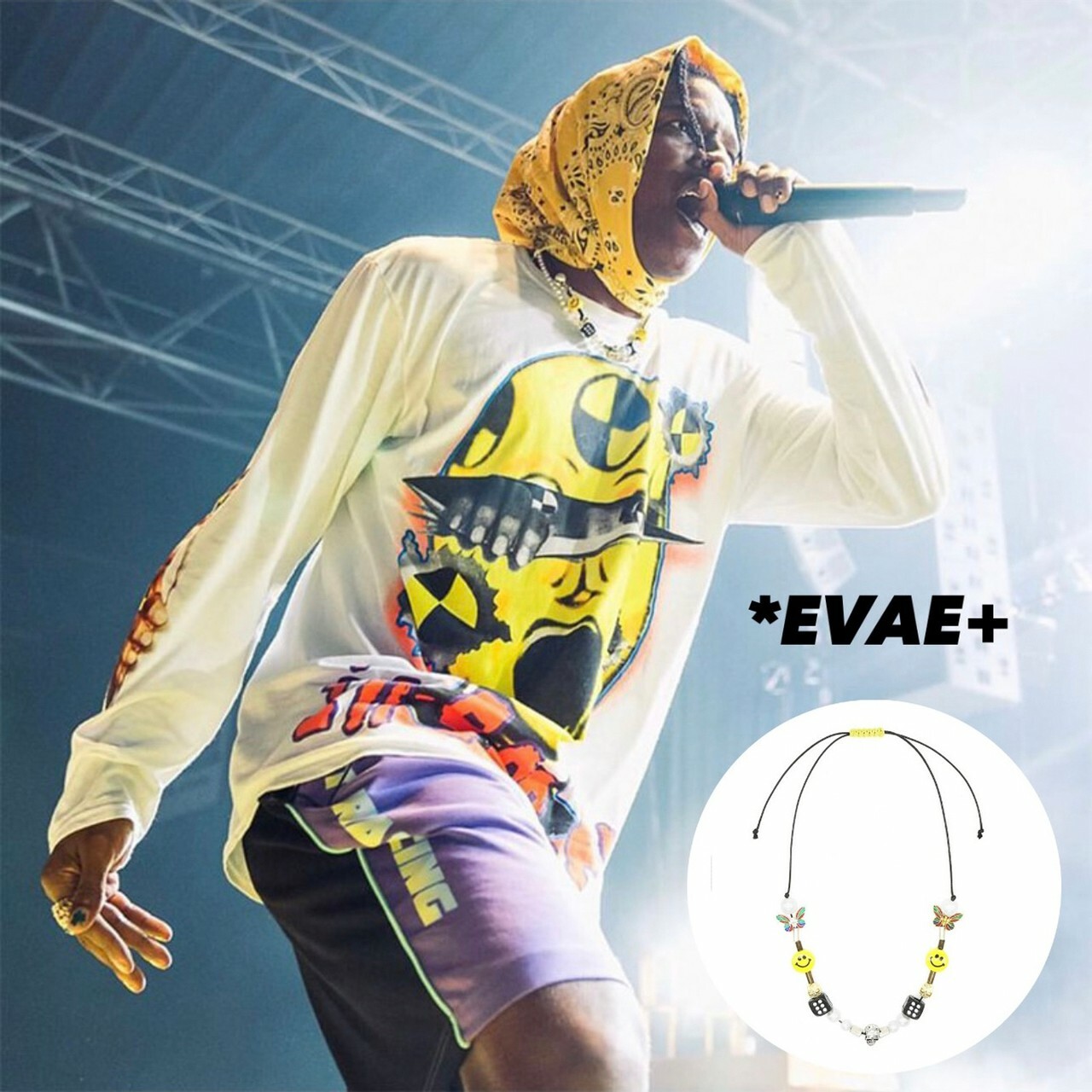 [現貨] SALUTE *EVAE+ SMILEY PEARL NECKLACE ASAPROCKY 笑臉項鍊