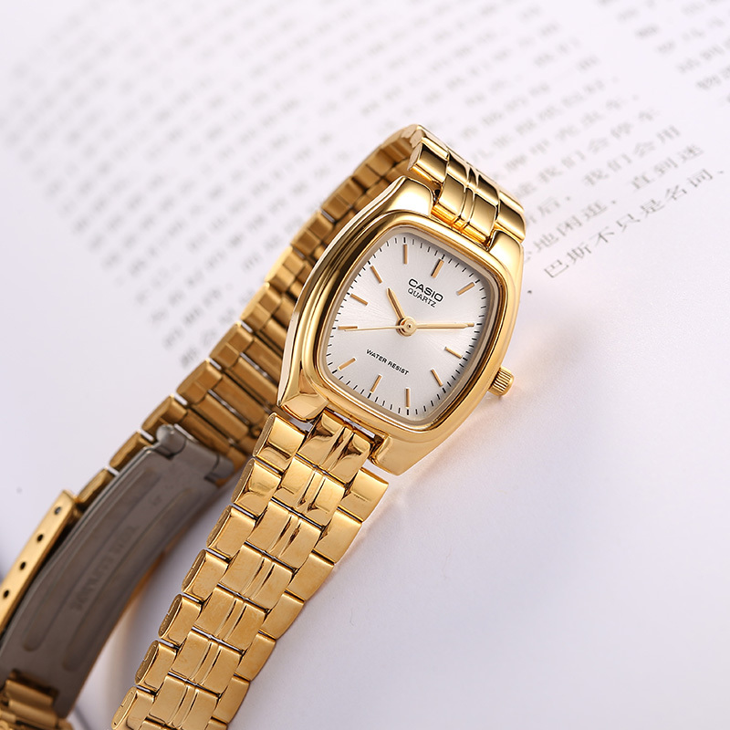 Casio LTP-1169N-7A 22mm 金殻 銀面 女裝鋼帶錶 小酒桶