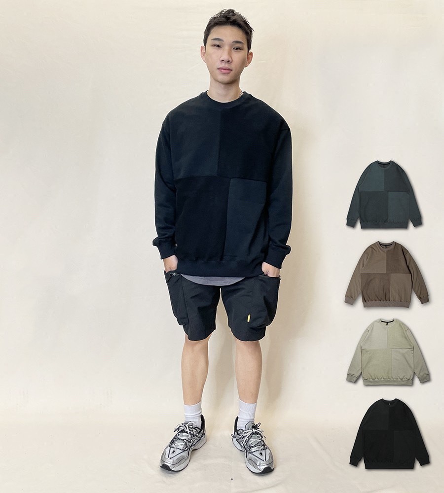 韓國 撞色 拼接 衛衣