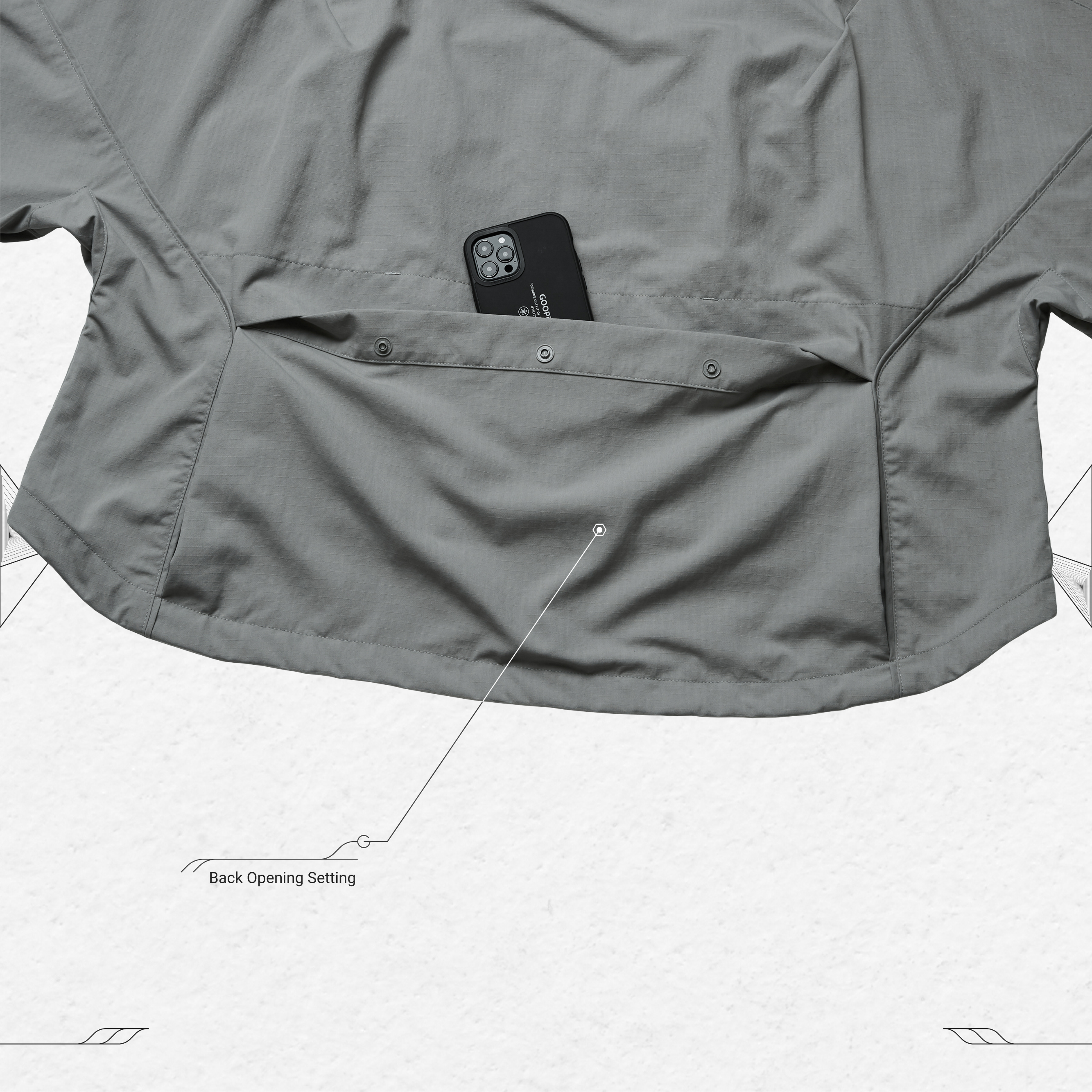 P0.L5S - “Polycentric” Light Mountain Parka - L-Gray P0.L5S - “Polycentric” Light Mountain Parka - L-Gray