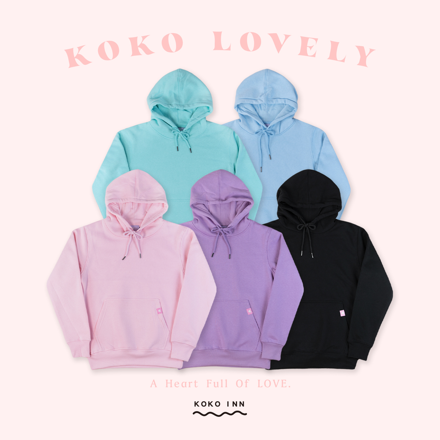 KOKO LOVELY 純棉多色刷毛帽T