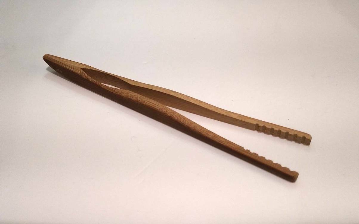 淺色竹製粗紋長茶夾