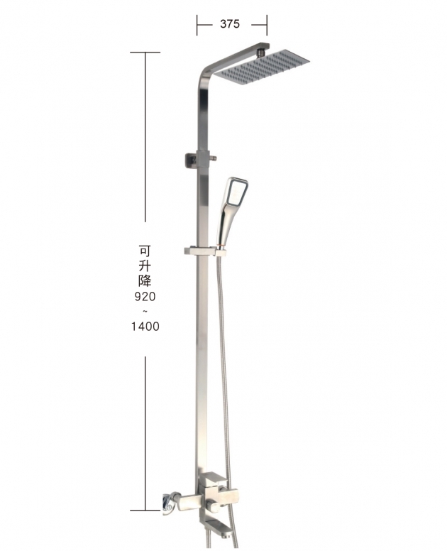 摩登 不鏽鋼花灑沐浴龍頭 (下出水) M-2314ST