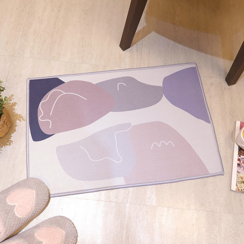 小山色塊臥室絨毛地墊