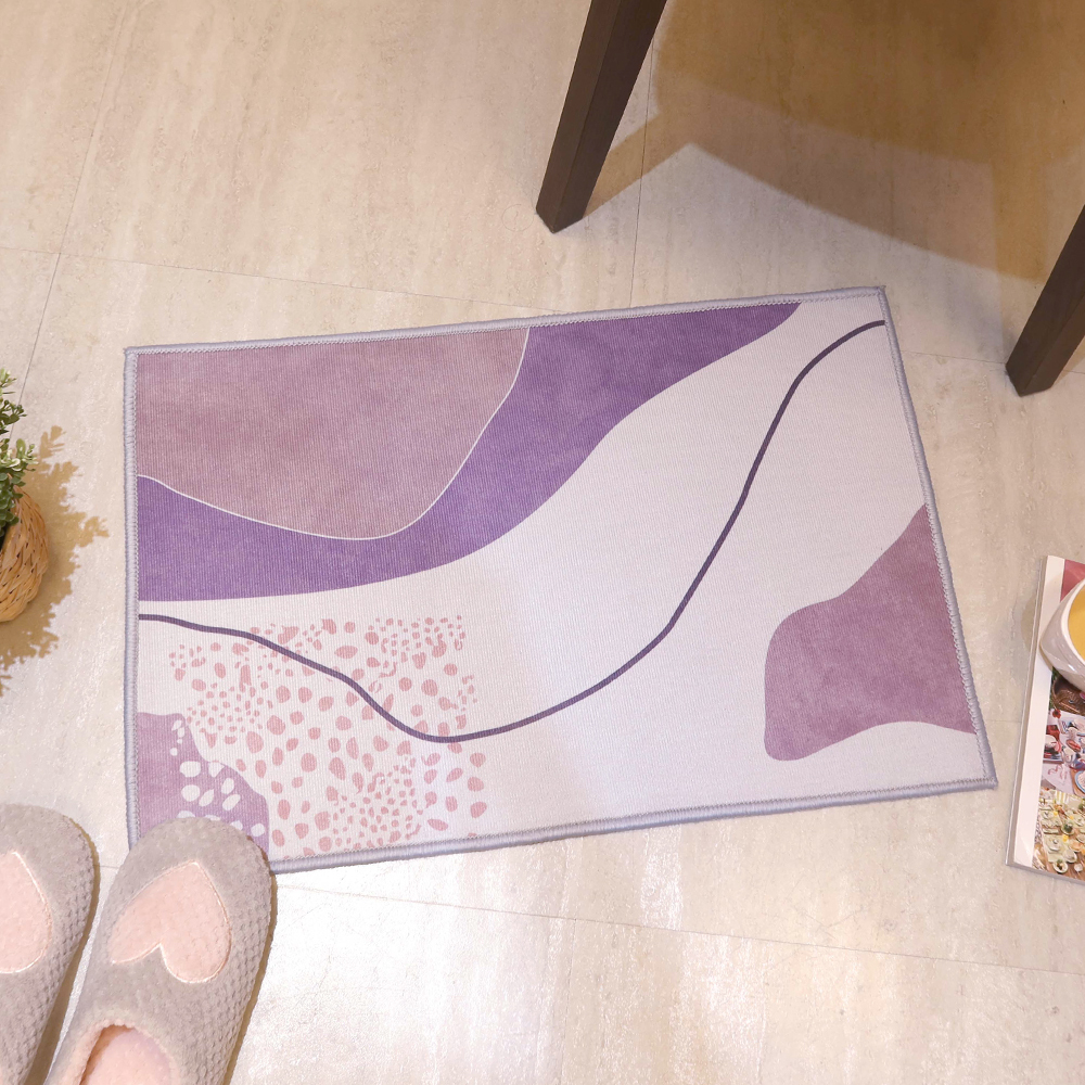 紫粉斑紋臥室絨毛地墊