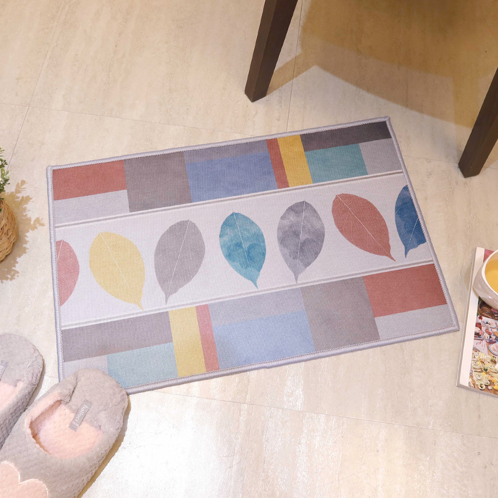 葉子幾何臥室絨毛地墊
