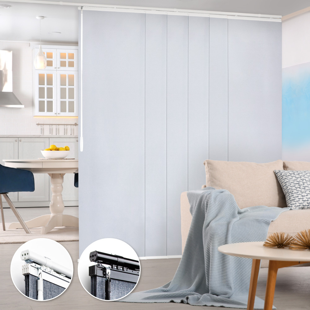 晨霧銀雪│半遮光│60x4片│伸縮片簾隔間簾│遮蔽寬度125-225cm│遮蔽高度240cm