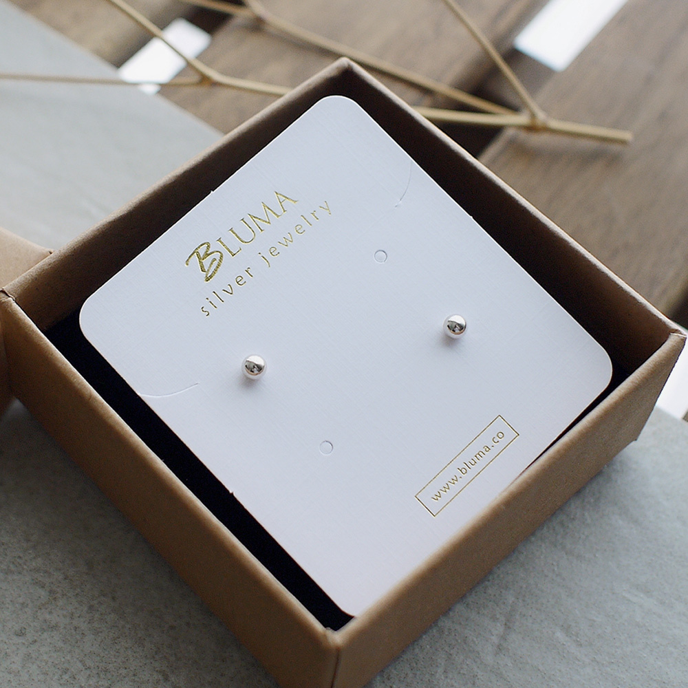 小圓球純銀耳環/SE567