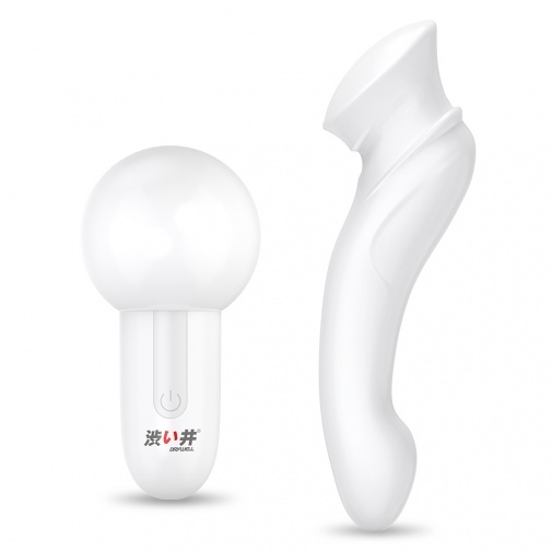 〔日本2021獲獎情趣玩具〕加藤鷹主理 Drywell 匠心製造 l 女王權杖 l 情侶共用震動器 (白色)