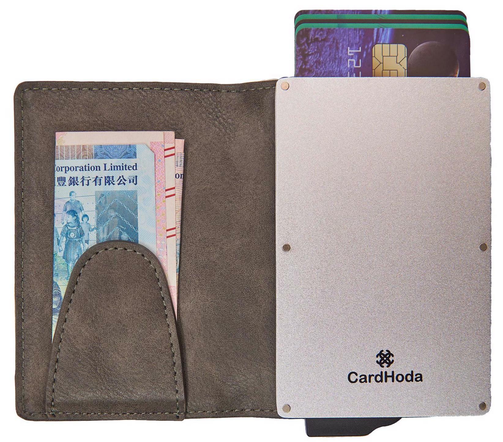CARDHODA aluminum card protector mini wallet small (with magnet money clip)
