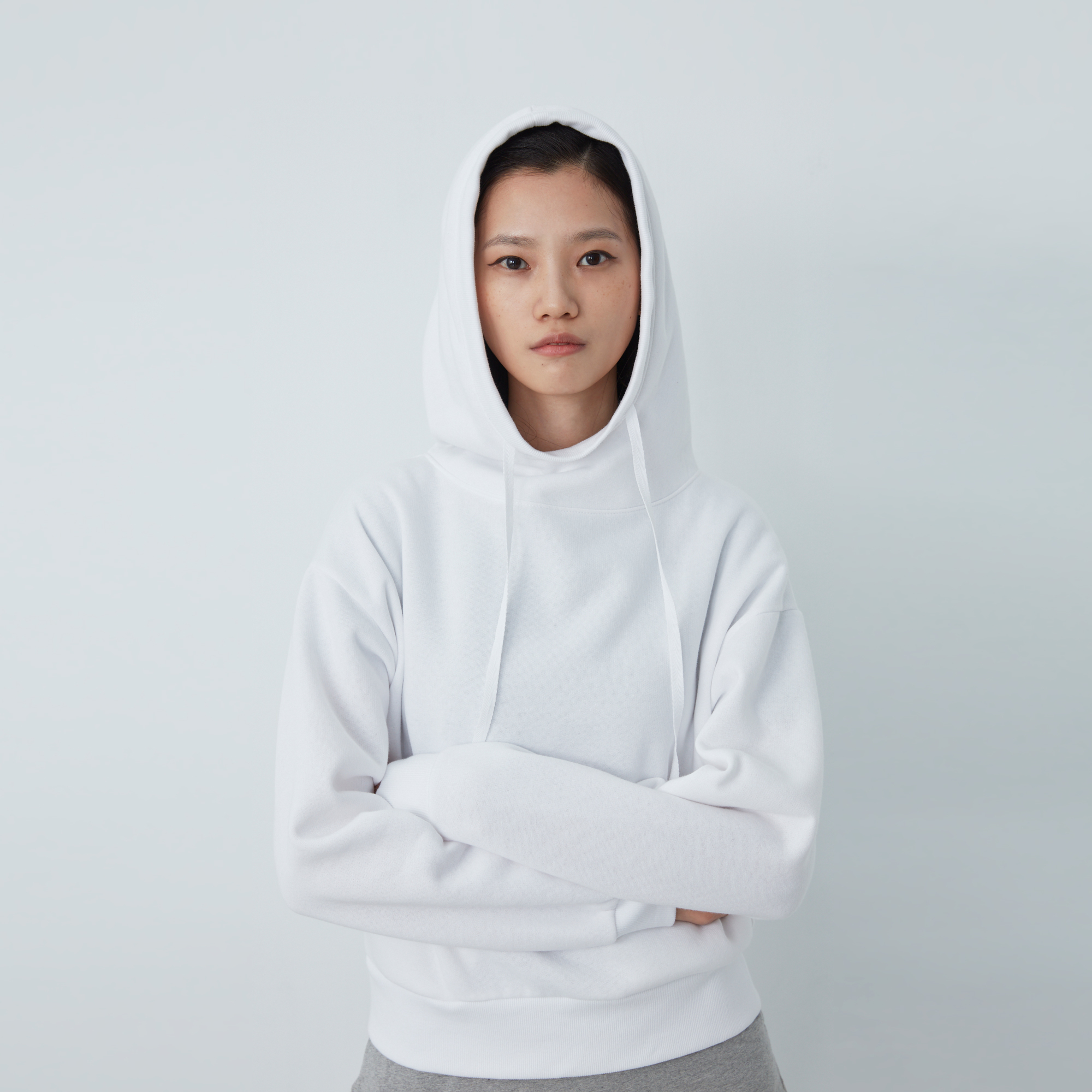 a-｜Cream oversize輕刷毛帽T