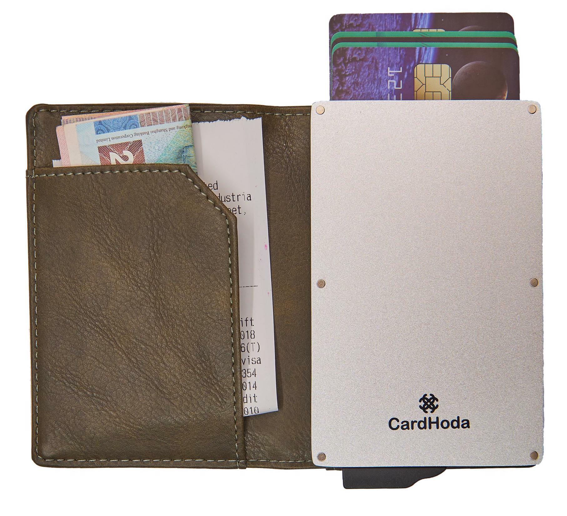 CARDHODA aluminum card protector with pu wallet small