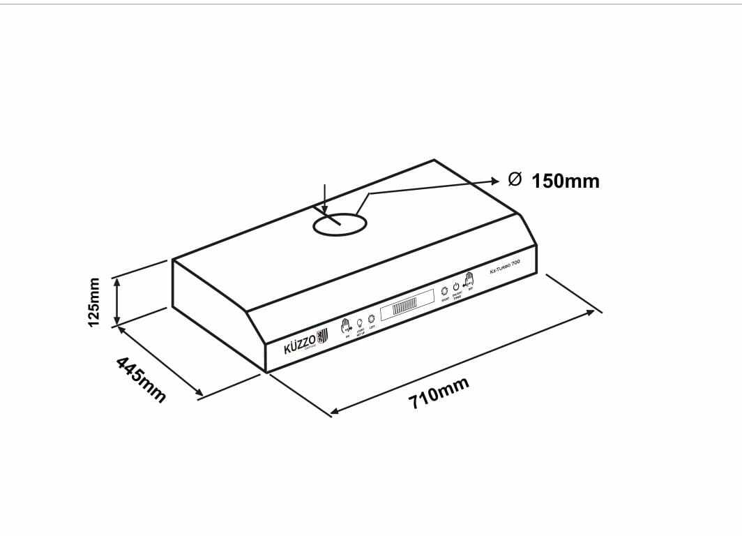 Kuzzo 德國德信 KX-TURBO-700 71厘米 易拆式抽油煙機