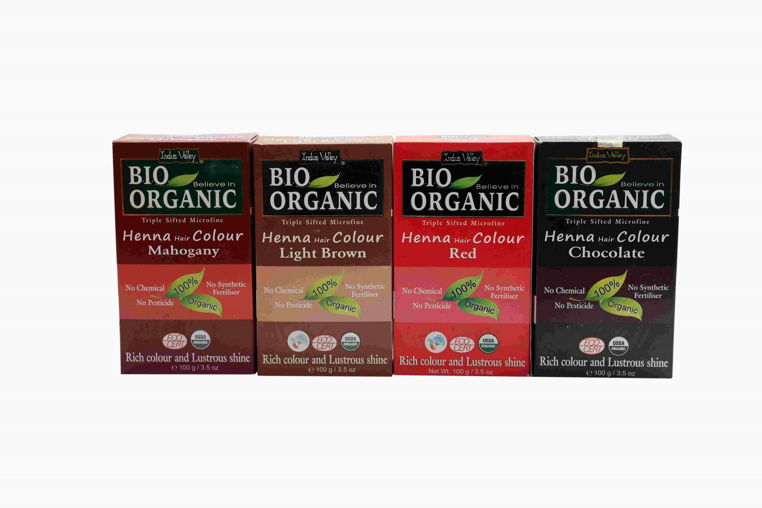 Bio Organic Henna hair Colour - 100g (Mahogany,Red,C...