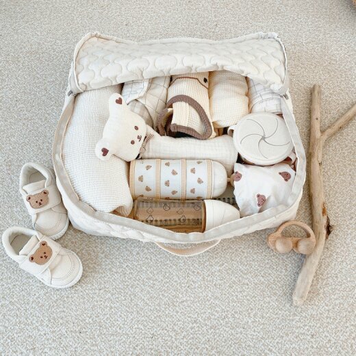 Dot to Dot 波浪紋單熊拉鍊收納袋