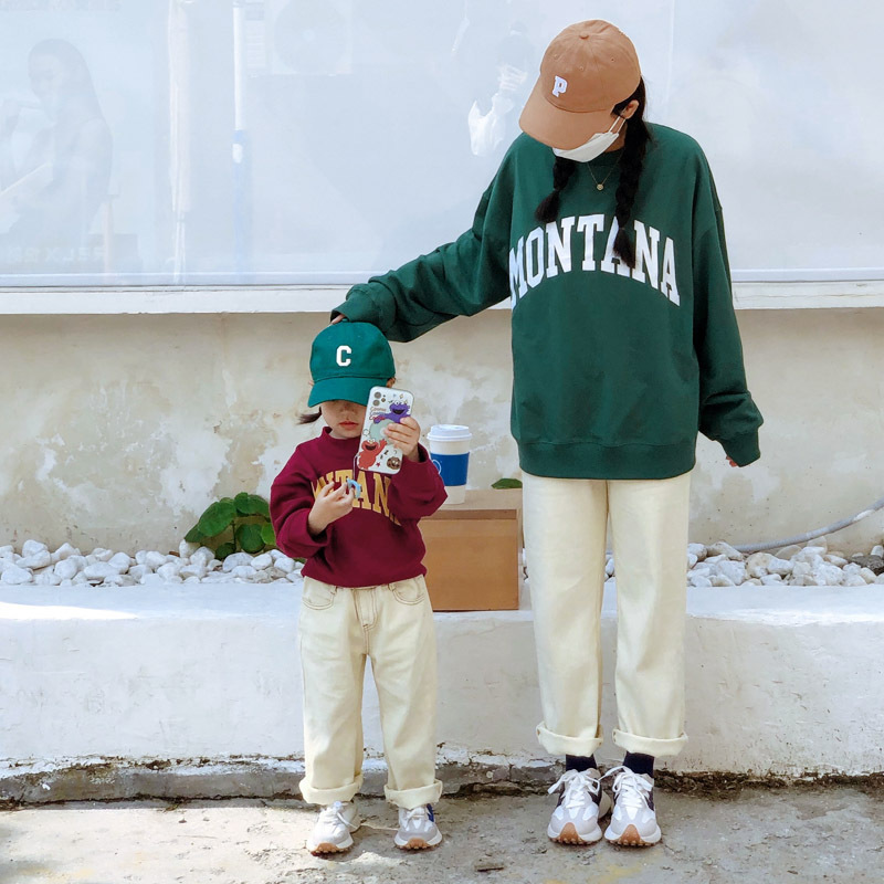 少量現貨 媽媽均碼 親子款  字母棉質毛圈上衣 2色