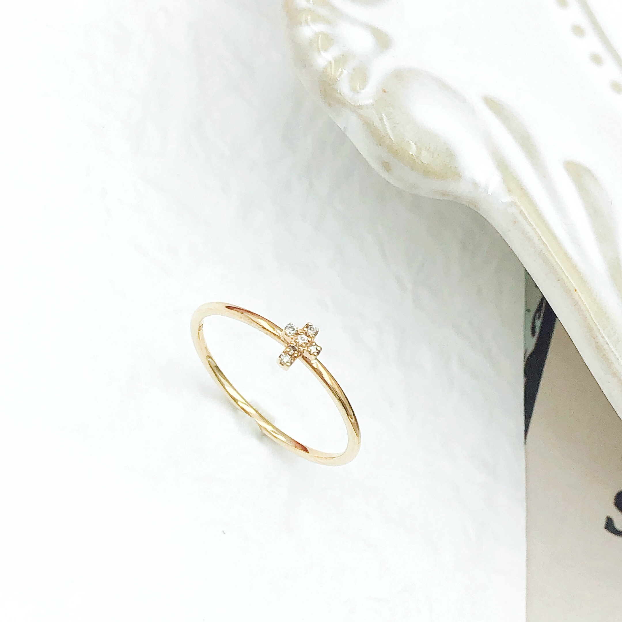 Mini系列 十字架小鑽戒指