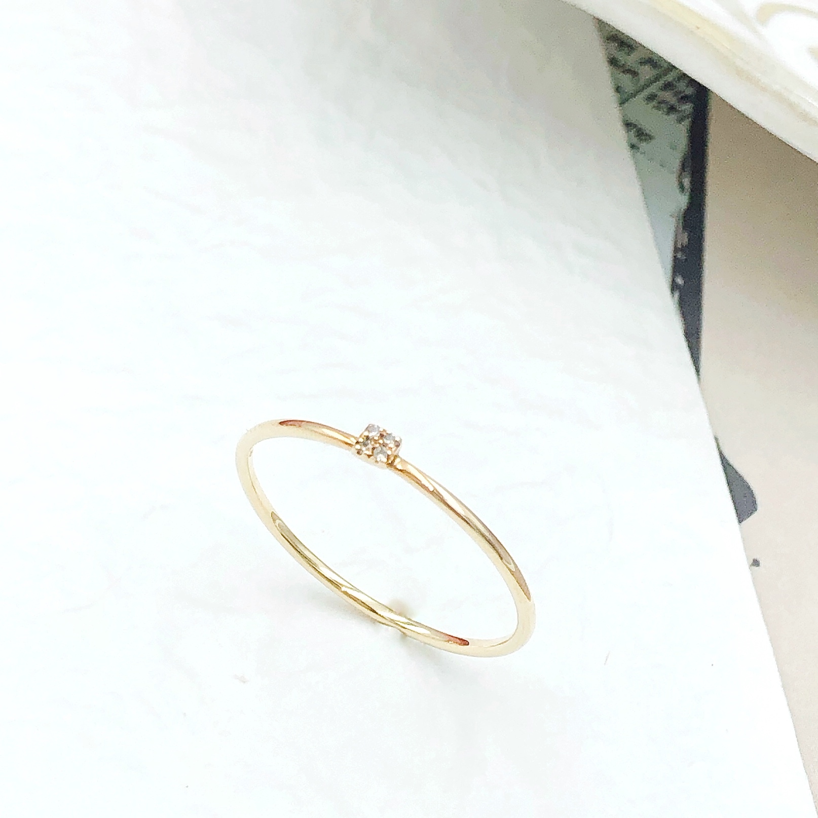 小方形極細線戒