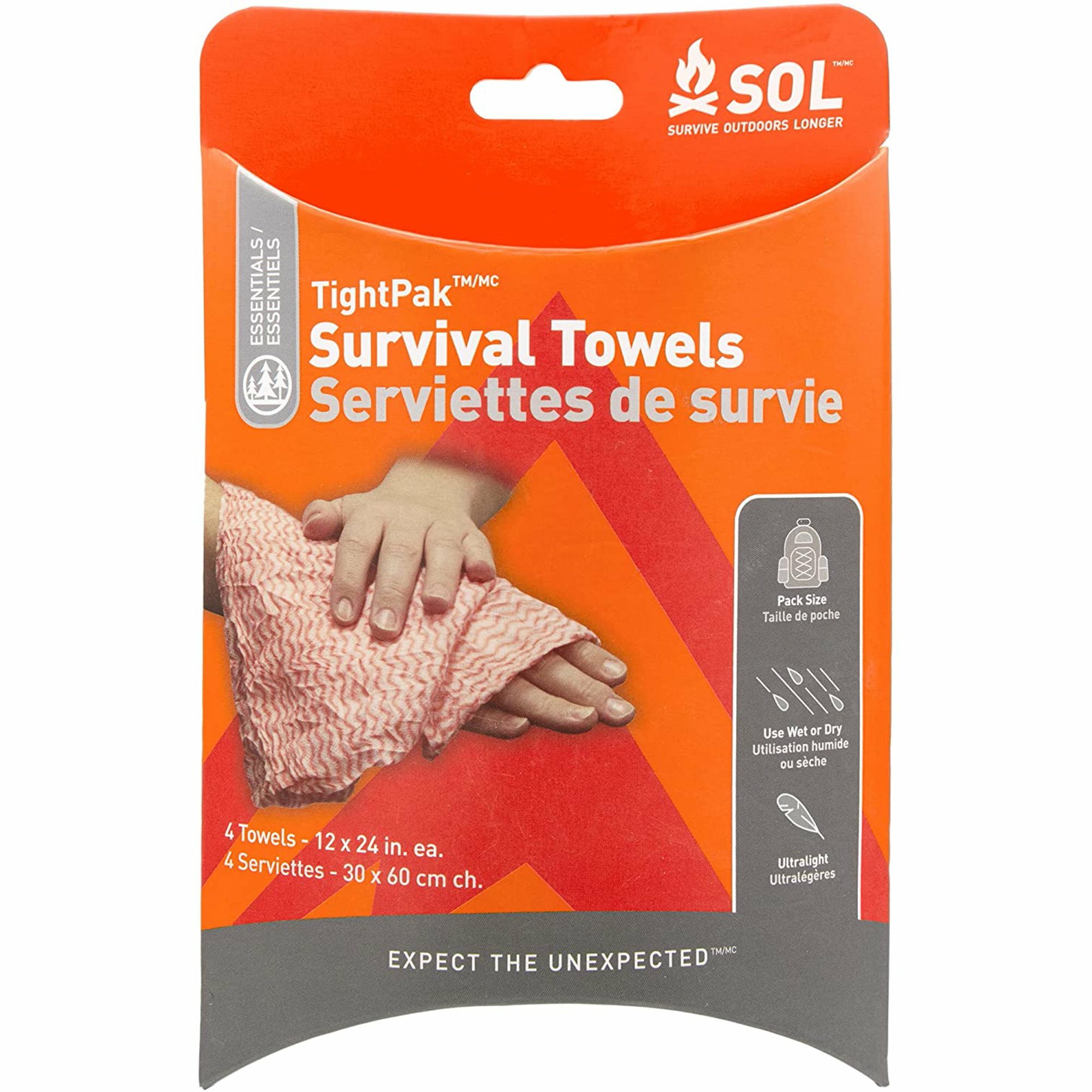 SOL Survive Outdoors Longer 壓縮毛巾一組四入