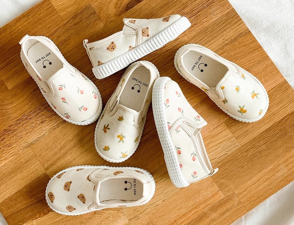 Dot to Dot 帆布鞋 - 多熊/橄欖/鬱金香