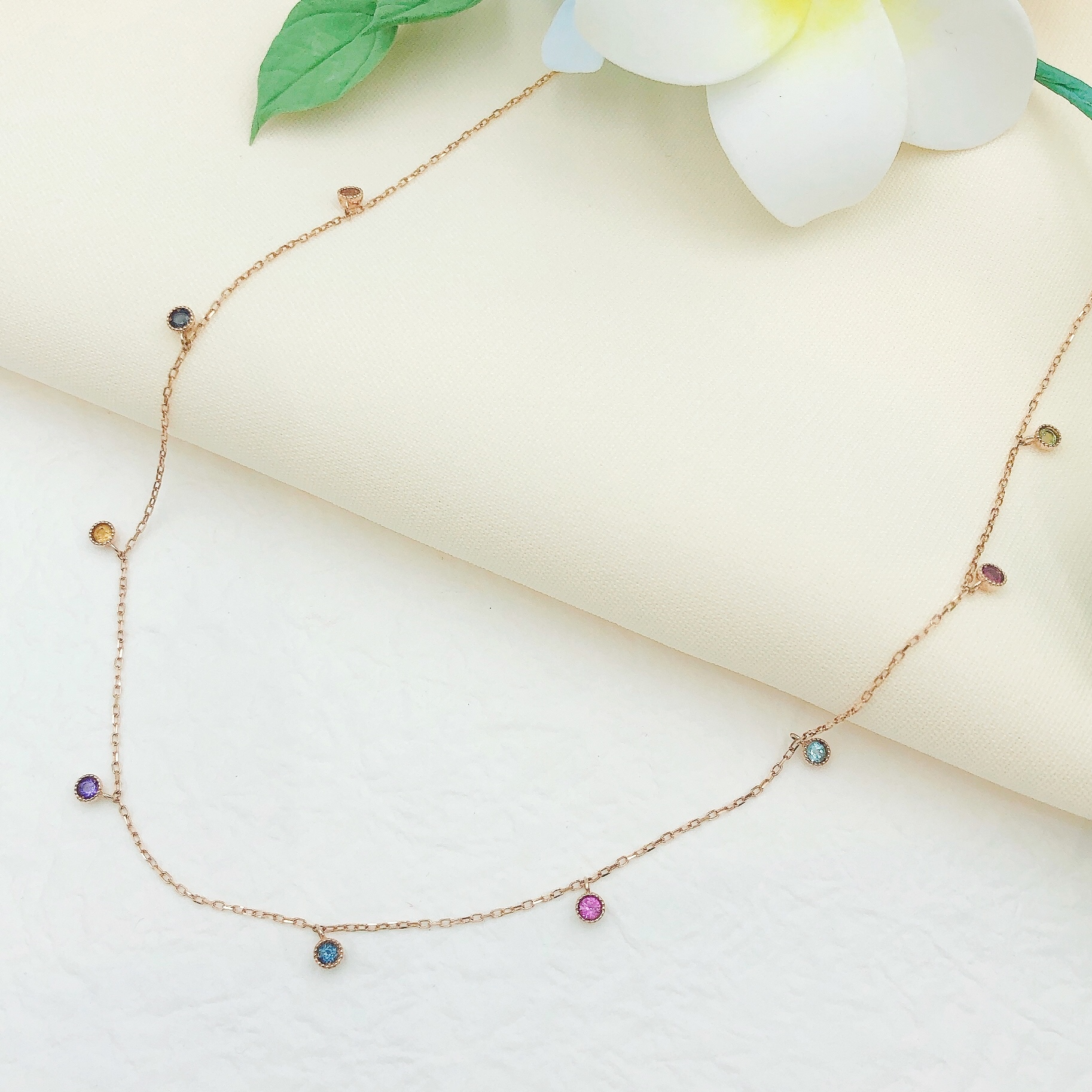 輕奢多色寶石項鍊