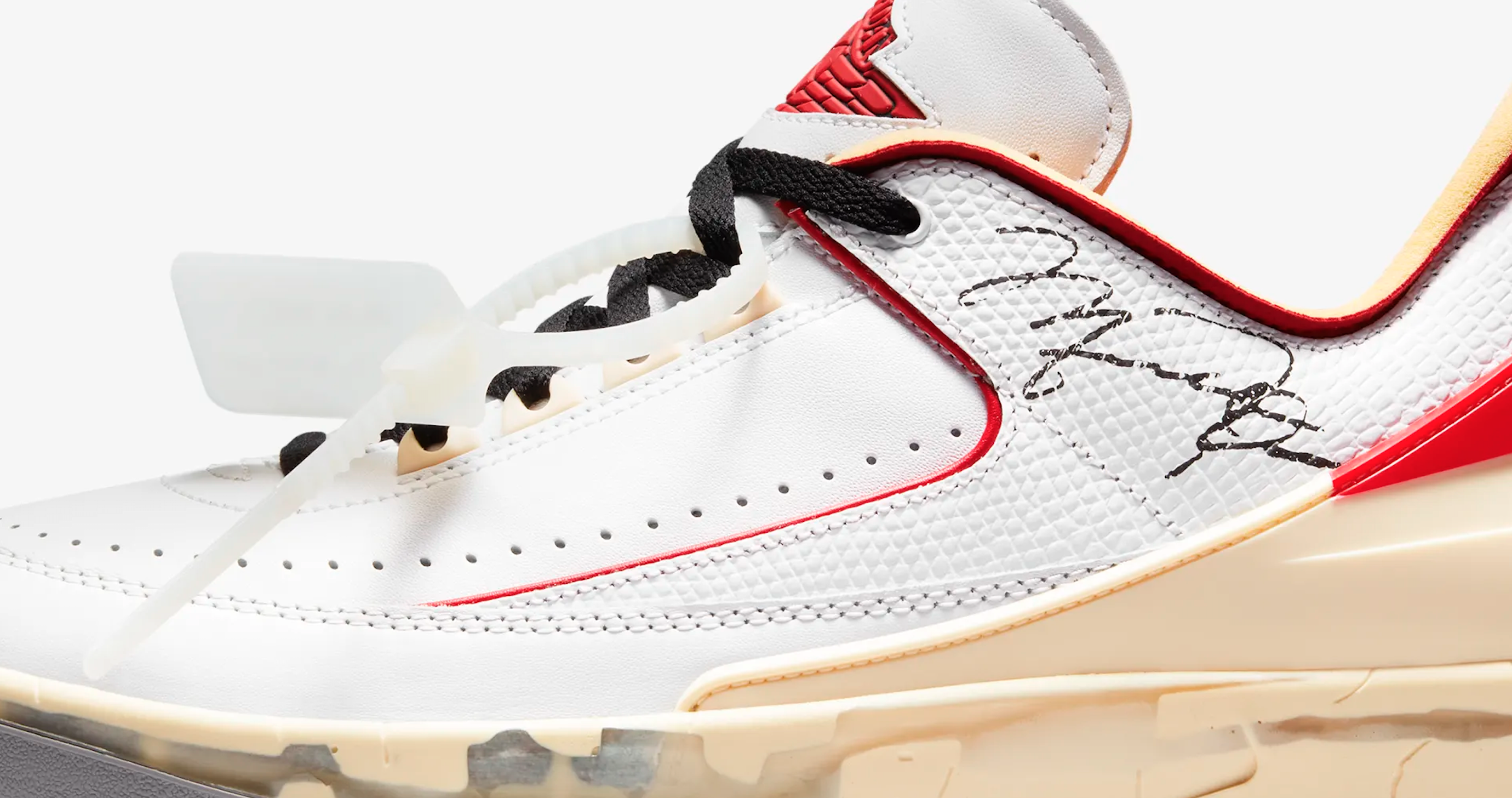 Off-White™ x Air Jordan 2 Low '' White and Varsity Red
