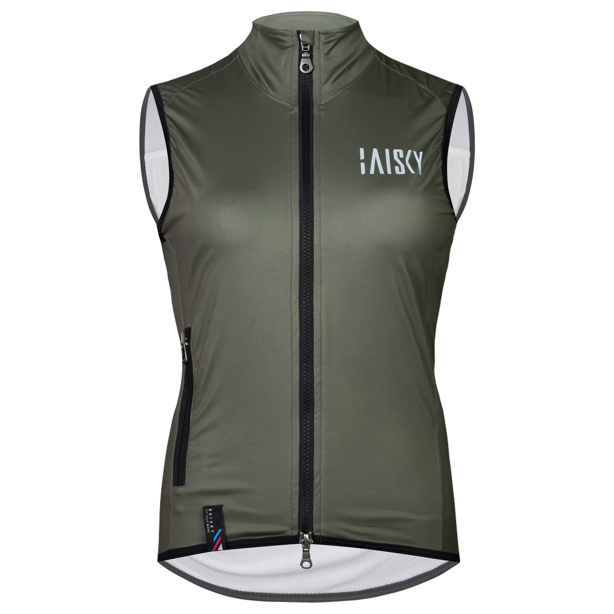 女款雙拉鍊防風背心 BK 軍綠