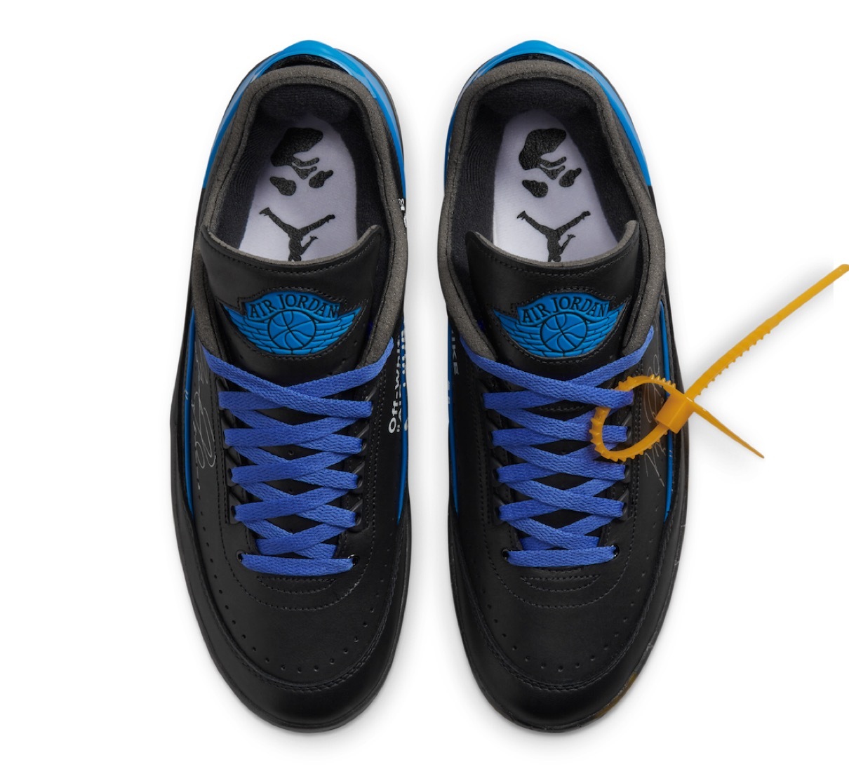 Off-White Nike Air Jordan 2 Low Black and Varsity Royal 30cm