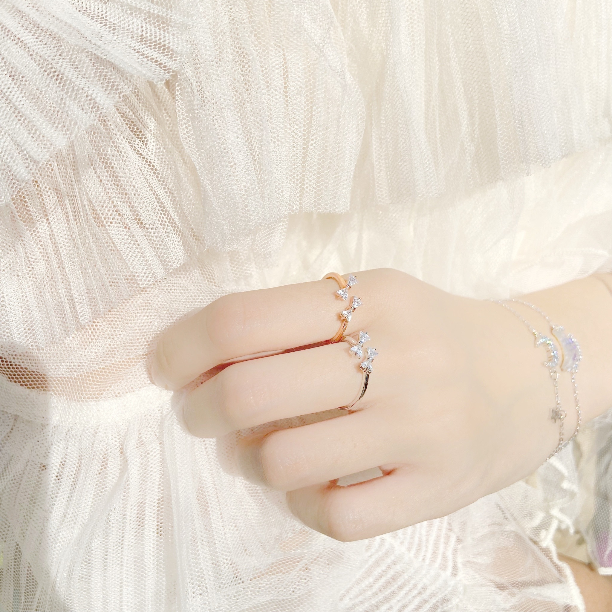 | 925 Silver・Rose Gold | Princess Bow Ring（Silver / Rose Gold）  | RI0334 |