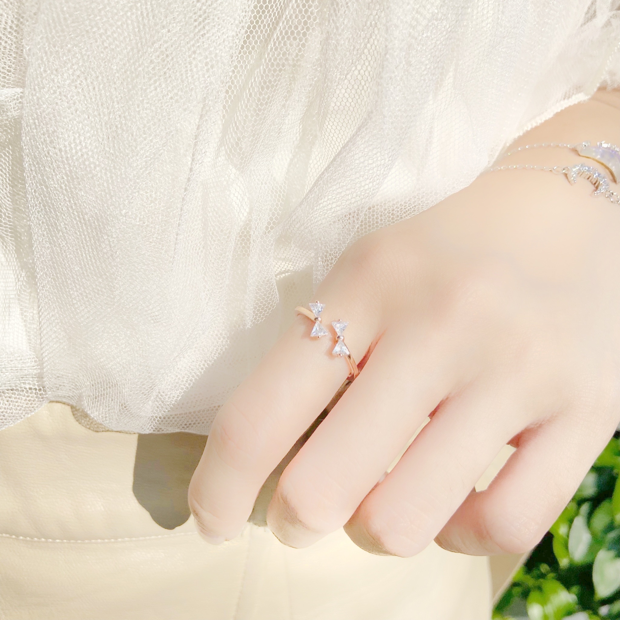 | 925 Silver・Rose Gold | Princess Bow Ring（Silver / Rose Gold）  | RI0334 |