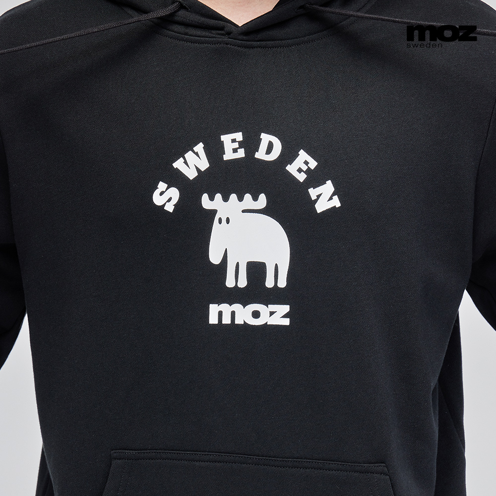 moz瑞典經典駝鹿帽T-黑(亞洲版)男女共款