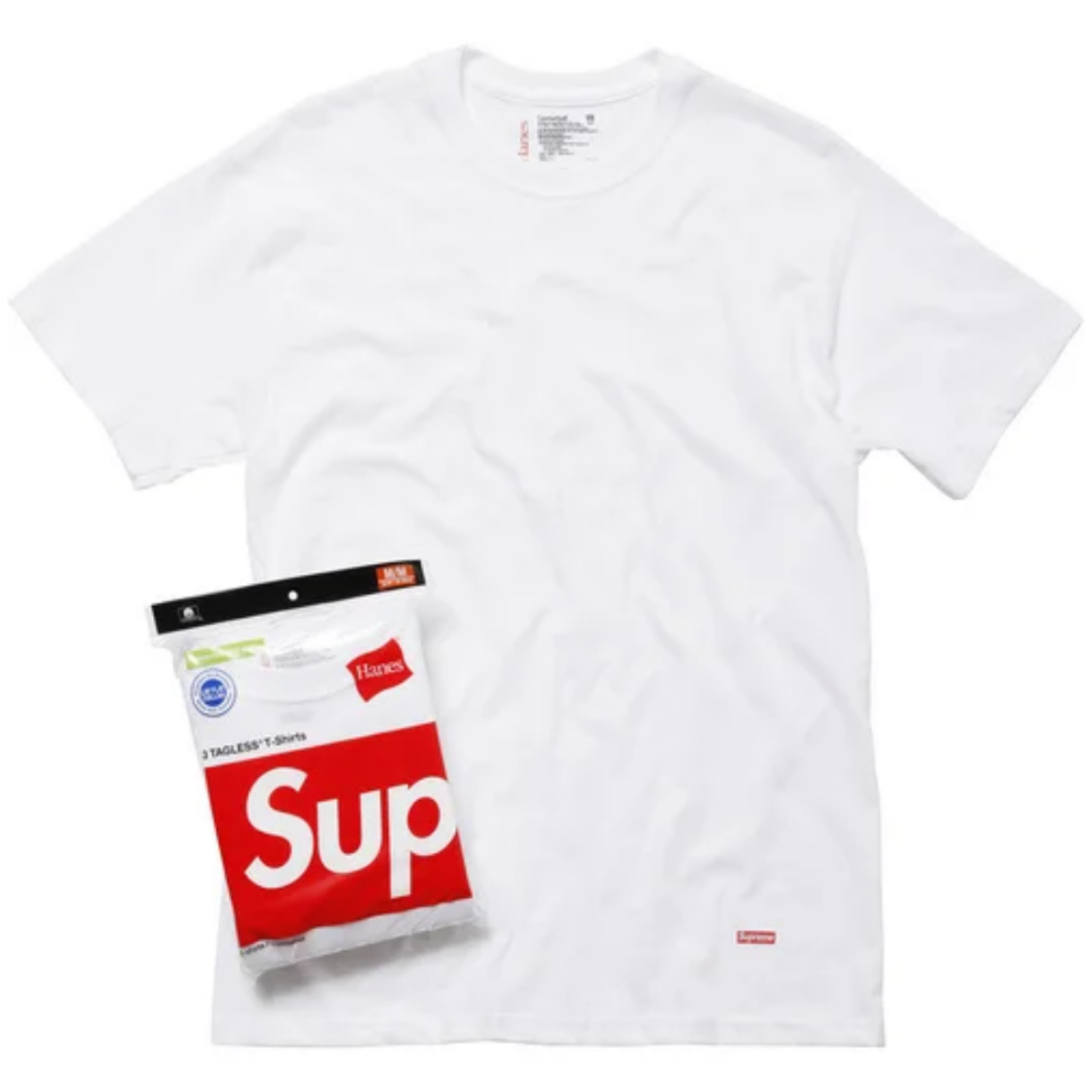 Supreme - 白色棉質打底tee 3件裝