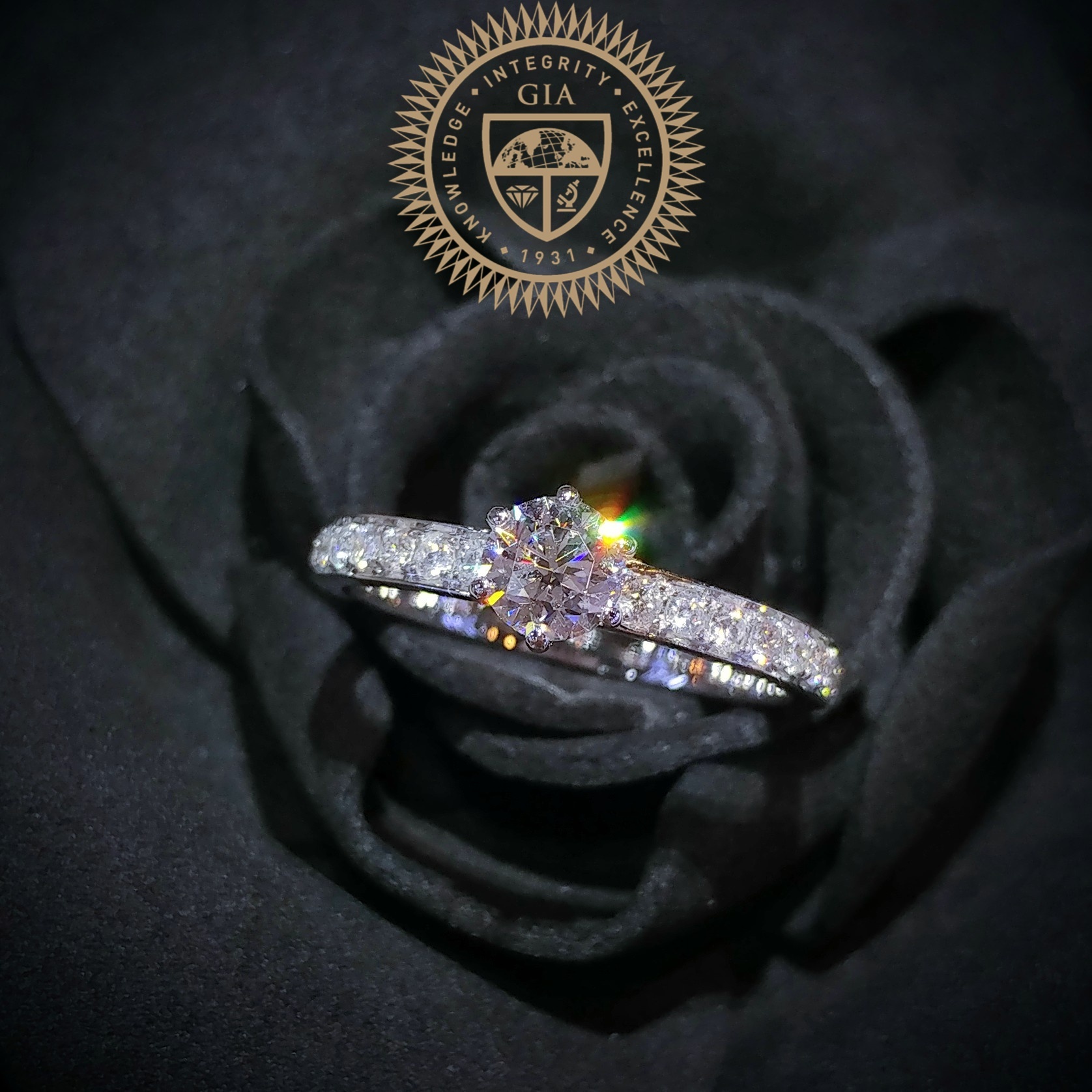 18K White Gold 0.798 GIA Diamond Ring