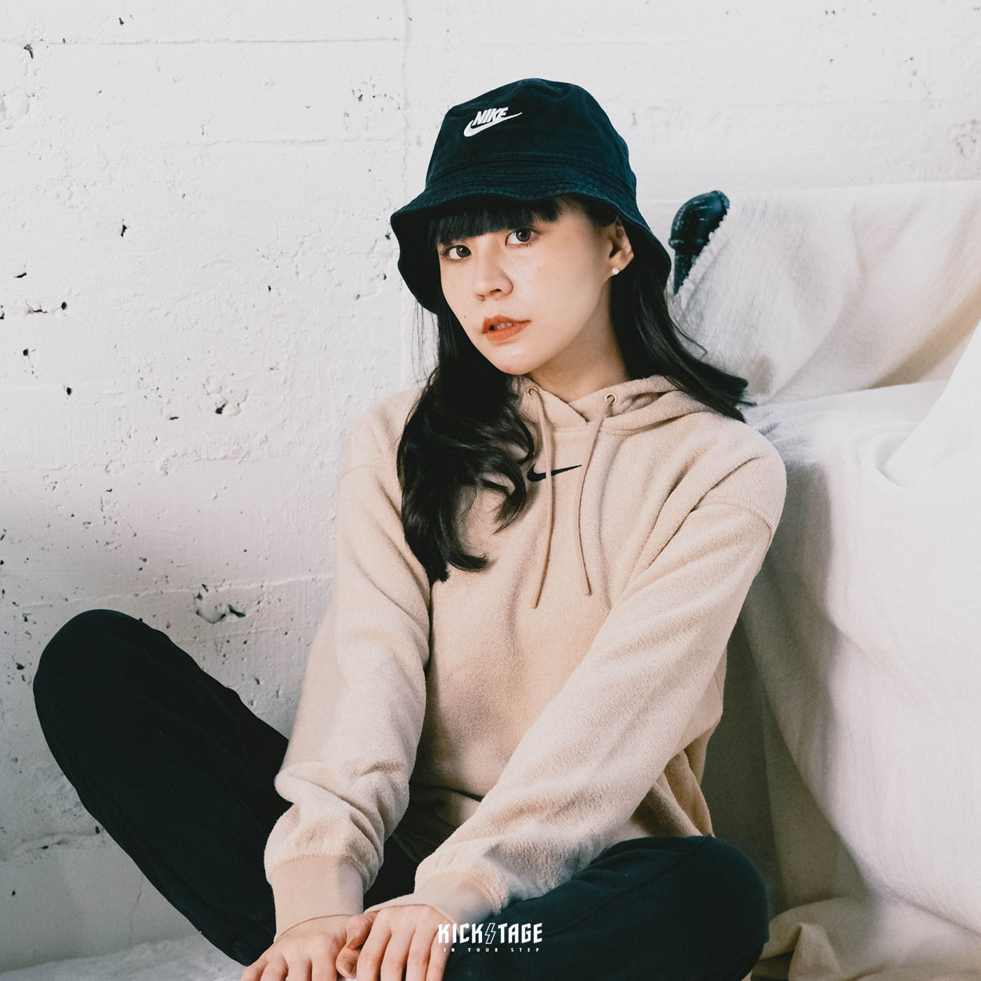 [特價商品無退換]  NIKE NSW BUCKET HAT 水洗黑 淺白灰 咖啡色 字勾 刺繡 仿舊 漁夫帽 遮陽帽【DC3967-010】