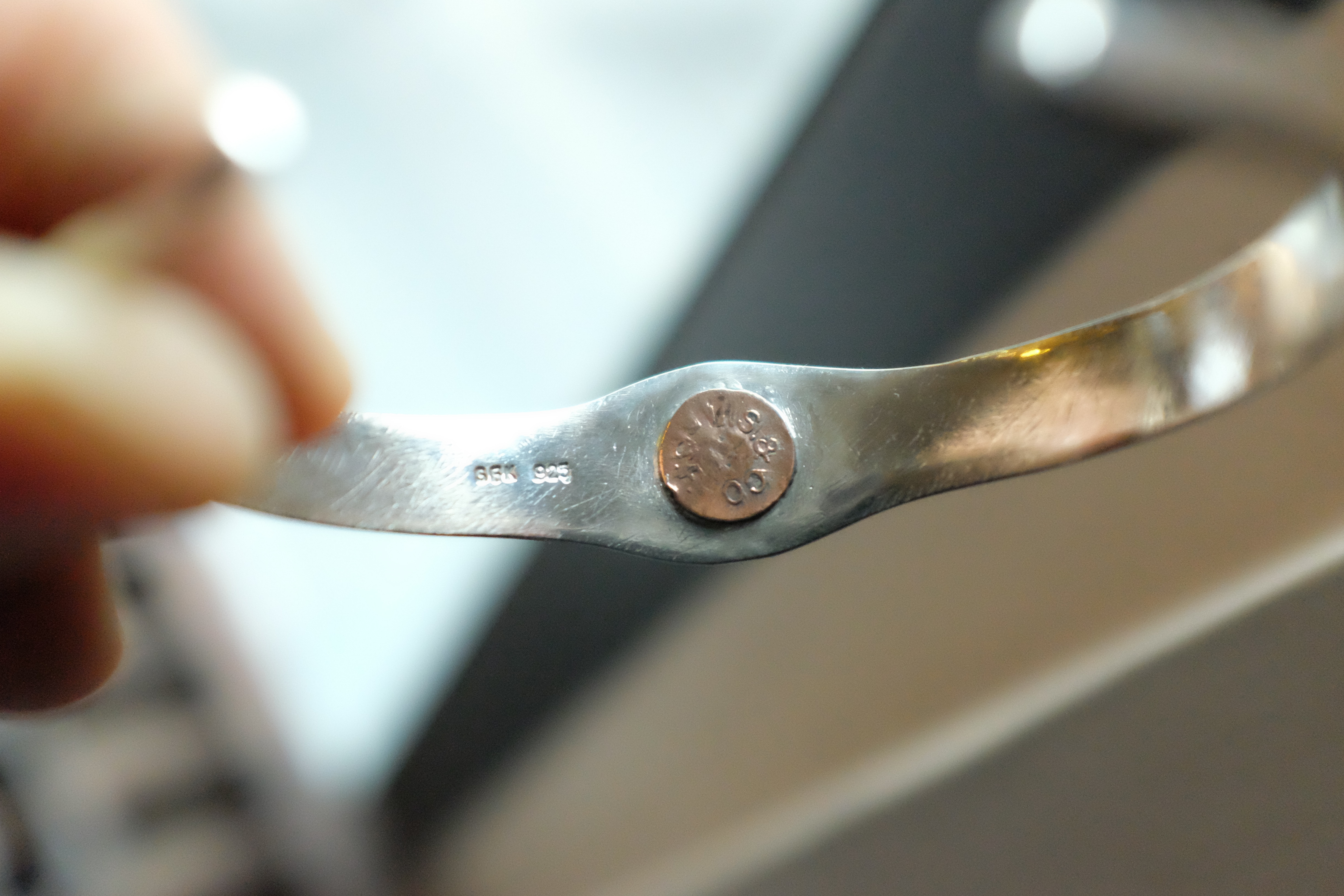 『Faith』S.F.K Vintage LEVI'S rivet 925 silver bracelet 拋光亮銀版 須事先詢問現貨數量