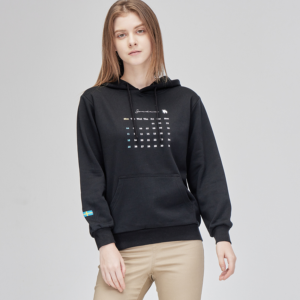 moz瑞典快樂星期一駝鹿帽T-黑(亞洲版)-男女款