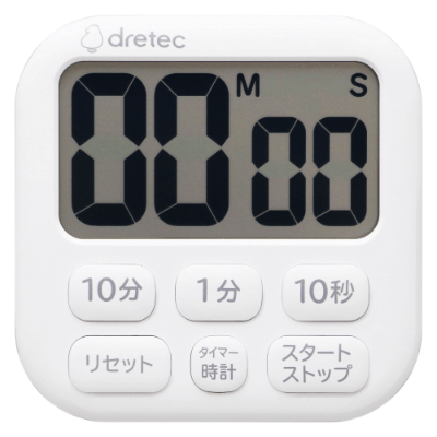 Dretec 大面板時鐘+計時器白色 日文版 T-592 丨香港行貨