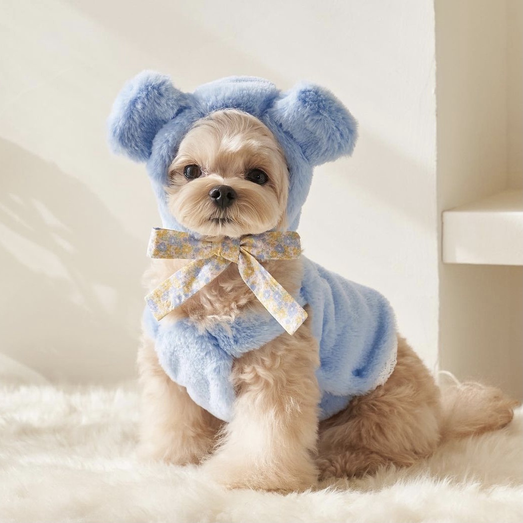 毛茸茸背心 (SkyBlue)天空藍 Bebe Fur Crop-It’s sunny outside