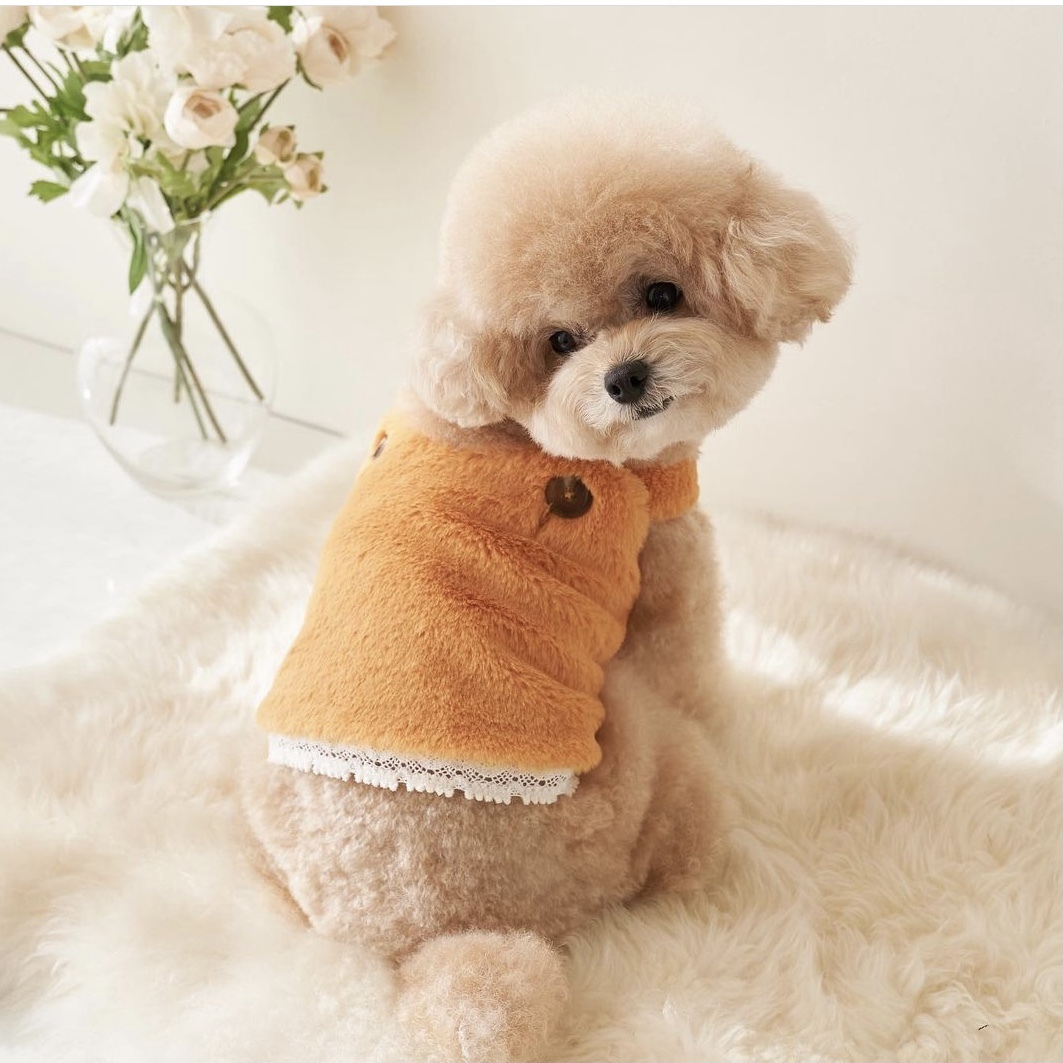 毛茸茸背心 Bebe Fur Crop 芥黃-It’s sunny outside