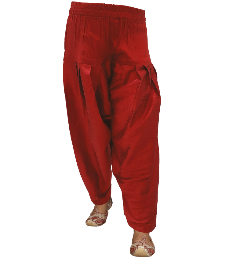 Boy Red Dhoti Shining Soft Silk Pants Q1108