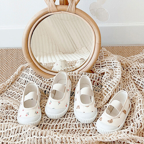 Dot to Dot 橡筋帆布鞋 - 多熊/鬱金香