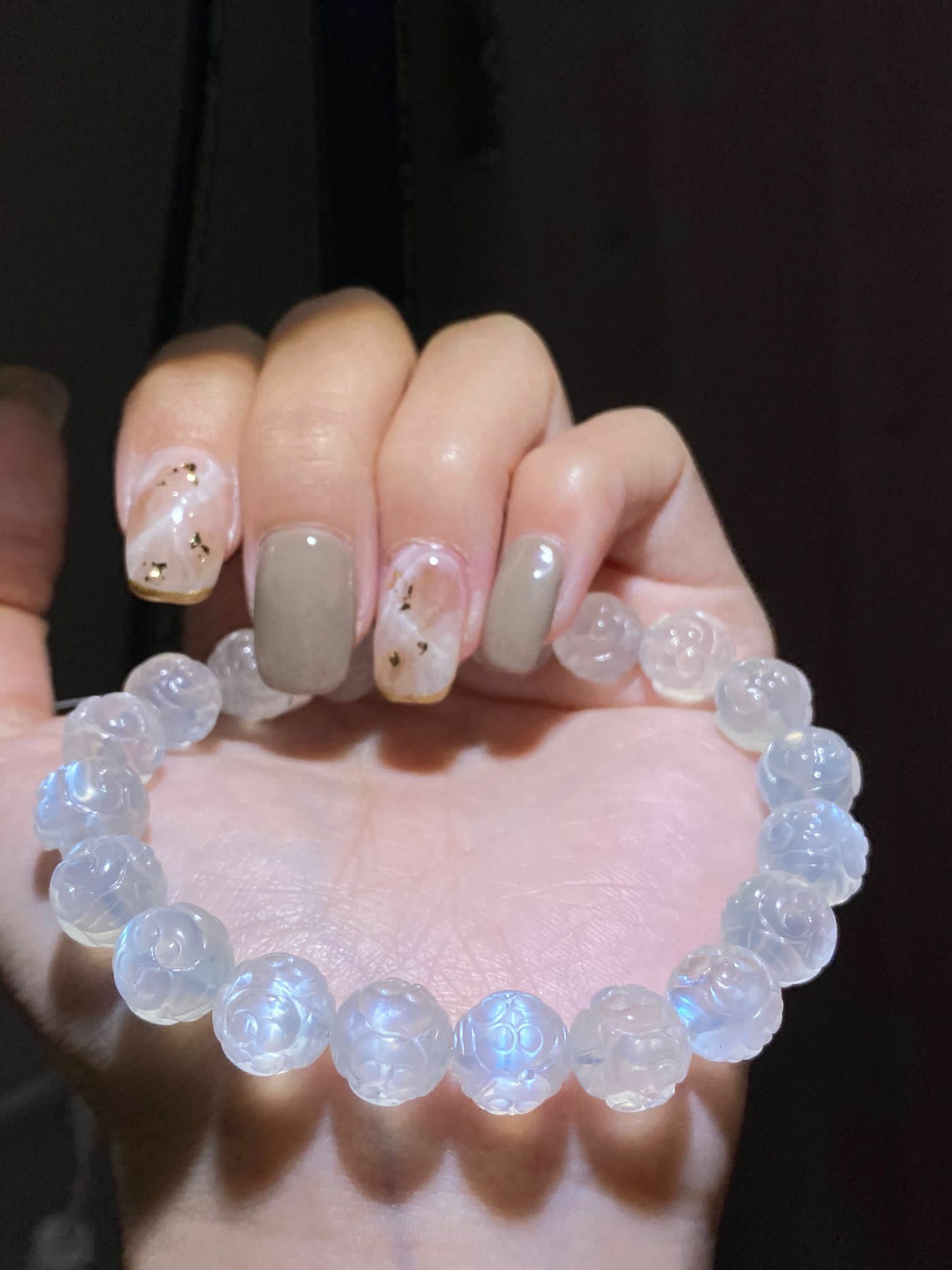 9.5-10mm 斯里蘭卡藍光月亮石花珠