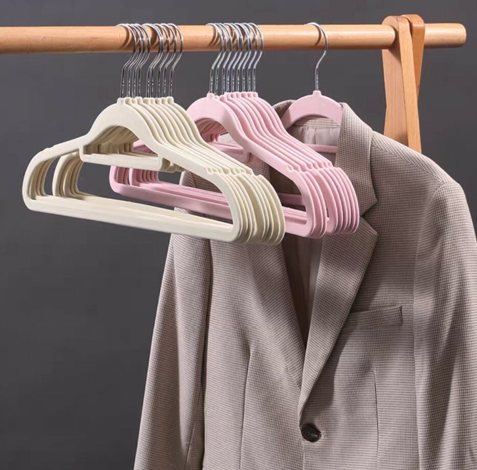 北歐簡約風植絨衣架(20入)