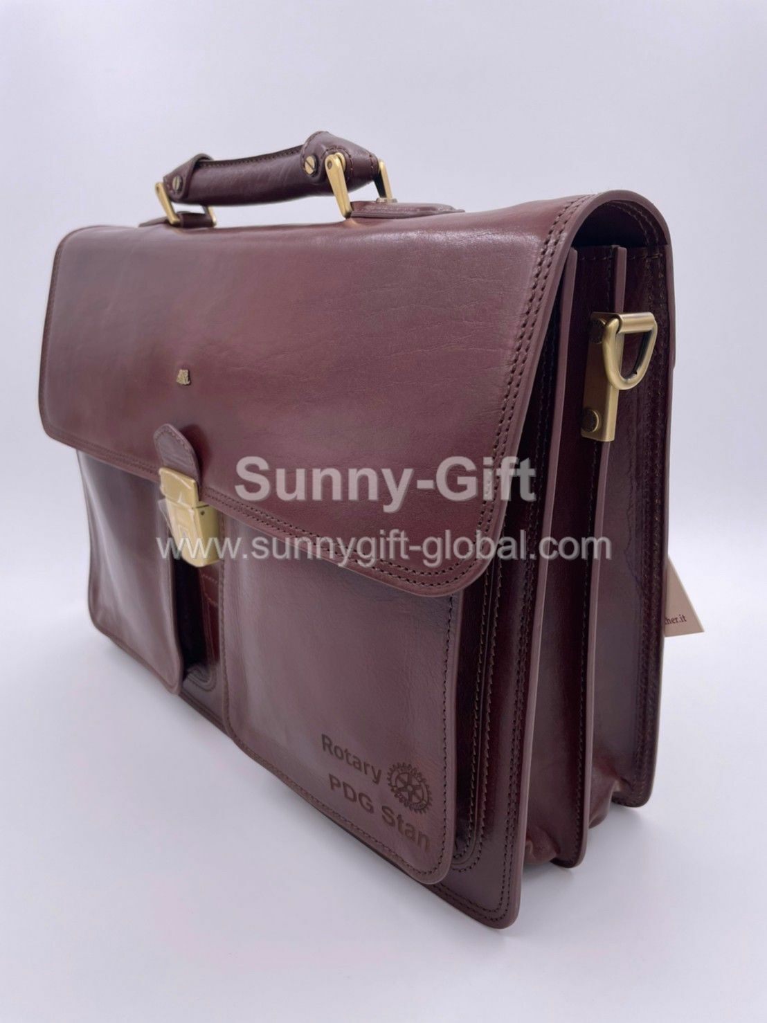 Customized leather briefcase