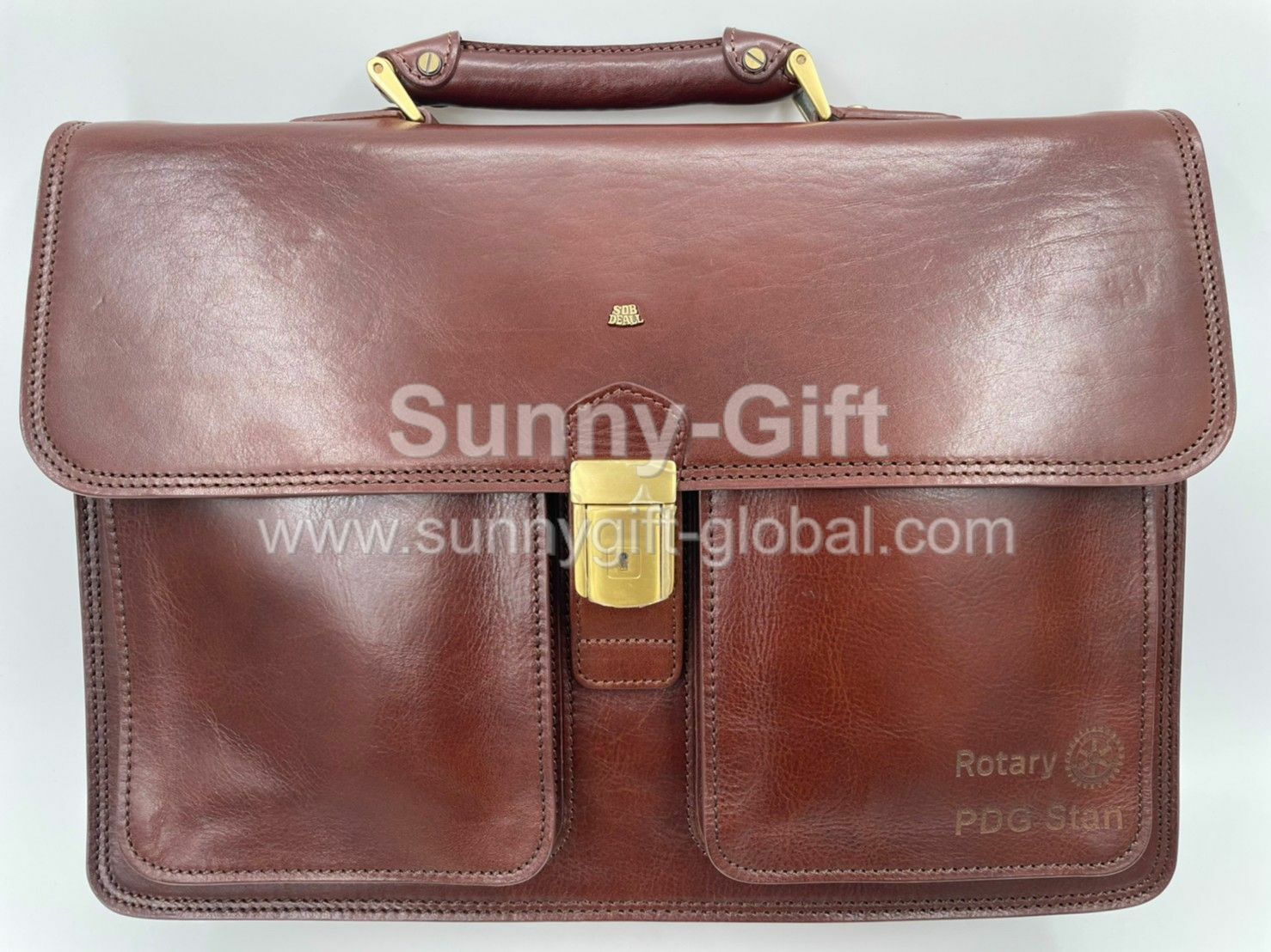Customized leather briefcase